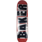 Baker Team Block Letters Red Black White Size 7.8" Vintage NOS Deck