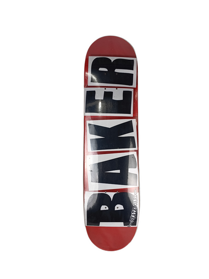 Baker Team Block Letters Red Black White Size 7.8" Vintage NOS Deck