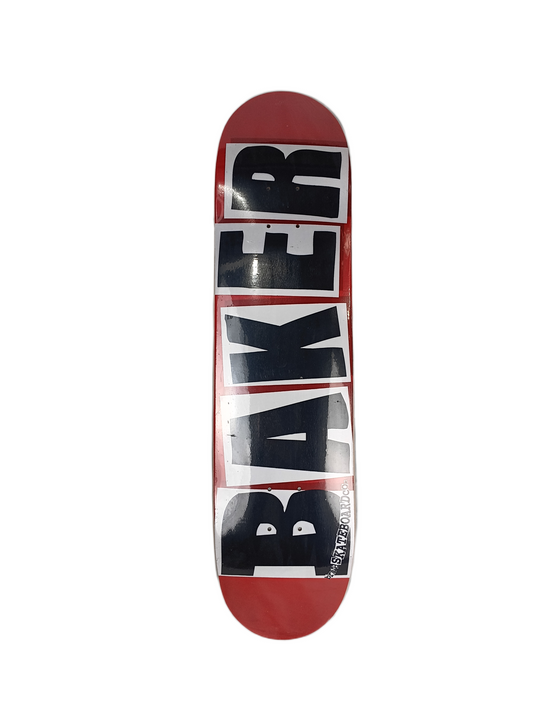 Baker Team Block Letters Red Black White Size 7.8" Vintage NOS Deck