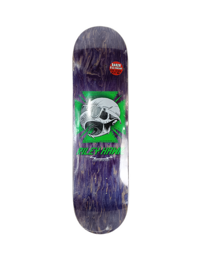 Baker Riley Hawk Skull Purple/Green 8.25'' Skateboard Deck