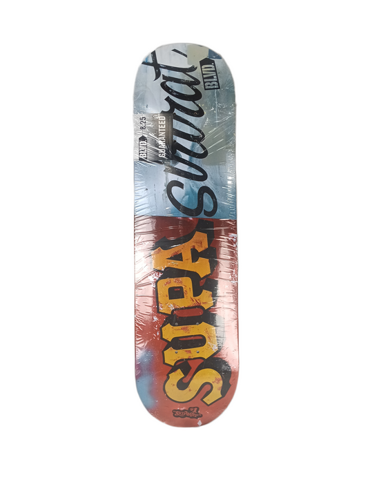 Boulevard Danny Supa #1 Sky Pager Red Blue Size 8.25" Vintage NOS Deck