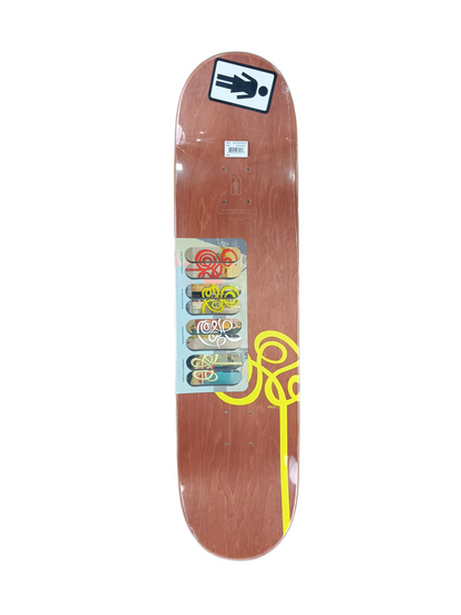 Girl Neils Bennett Swirl Series Andy Jenkins 30 Years Raised Embossed Graphic Multi Yellow Size 8.25" Vintage NOS Deck