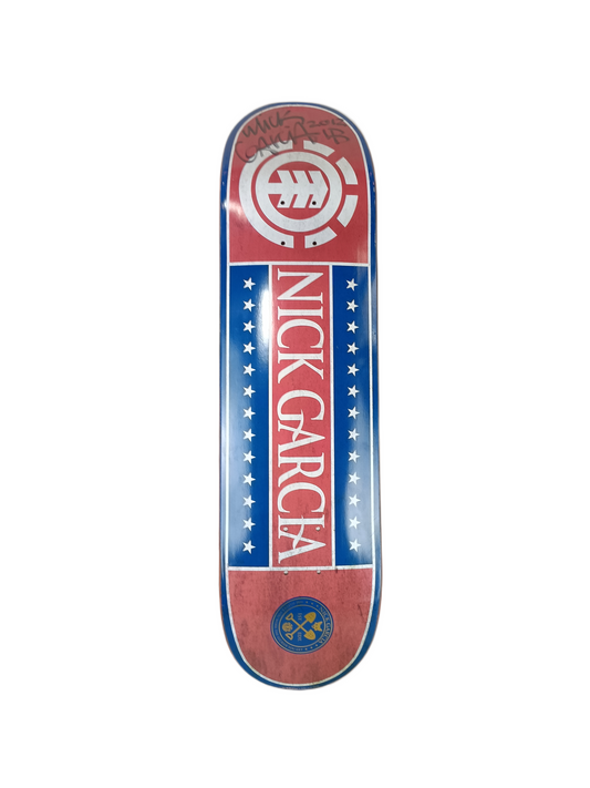 Element Nick Garcia Autographed Basic Red/Blue Size 8.25" Vintage NOS Deck 2012