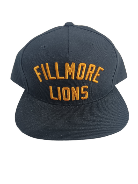 Diamond Fillmore Lions Black Gold One Size Fits All Vintage Snapback Hat