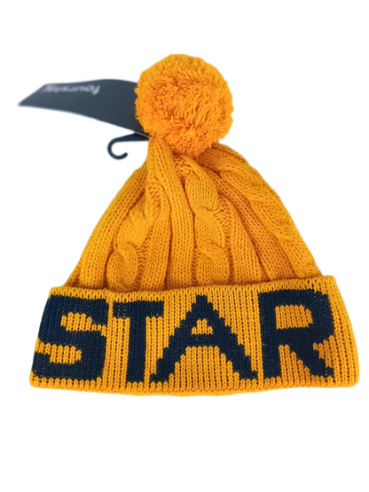 Fourstar Black Yellow One Size Fits All Vintage Knit Beanie