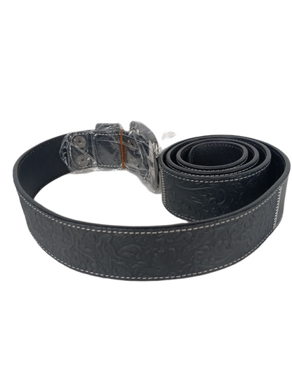 Circa C1rca Skull Black Black Silver Size L Vintage Genuine Leather Belt