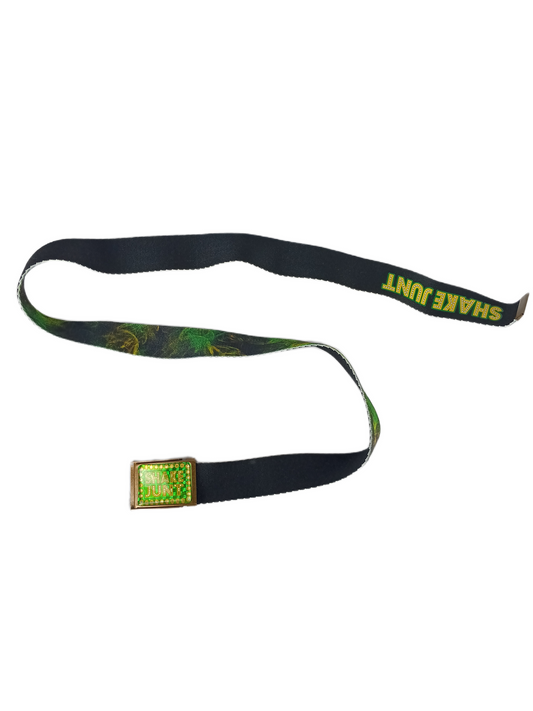 Shake Junt Marquee Letters Tye Dye Smoke Black Yellow Green One Size Fits all Vintage Belt