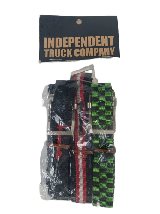 Independent Black Green Black Black Red White One Size Fits All Vintage 3 Pack Ultra Thin Belts