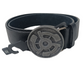 Stereo Sound Agency Gears Logo Black Black Large Silver Buckle One Size Fits All Vintage Belt