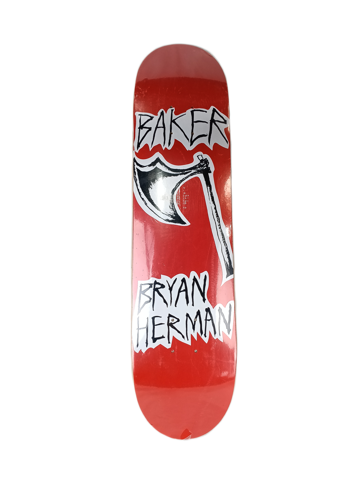 Baker Bryan Herman Axe Red White Black Size 7.625" Vintage NOS Deck