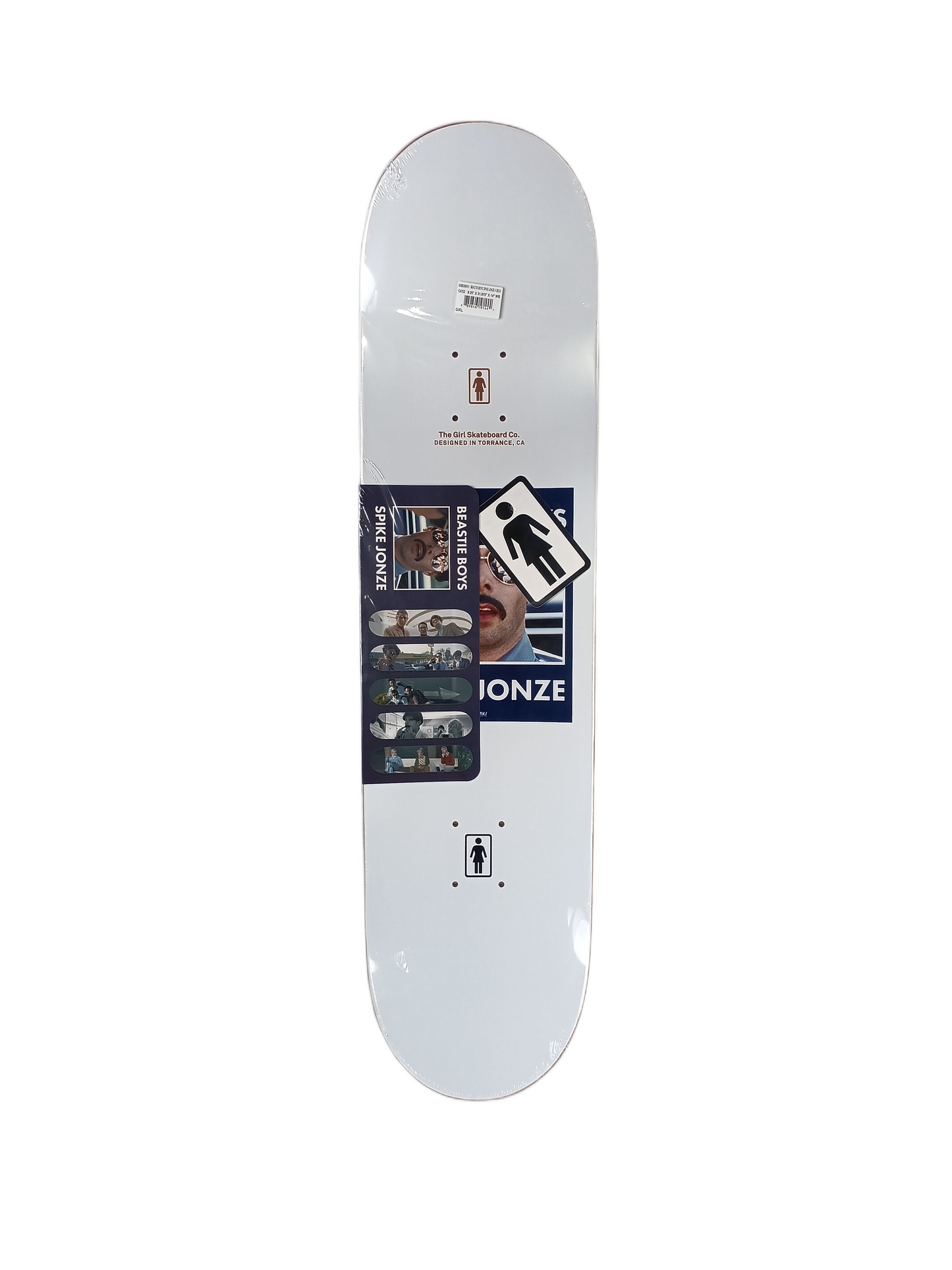 Girl x Beastie Boys Spike Jonze Moustaches #4 Multi Size 8.25" Vintage NOS Deck
