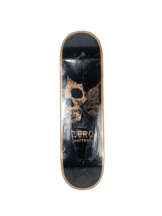 Zero John Rattray Leaf Skull Black Brown Size 8.500" Vintage NOS Deck