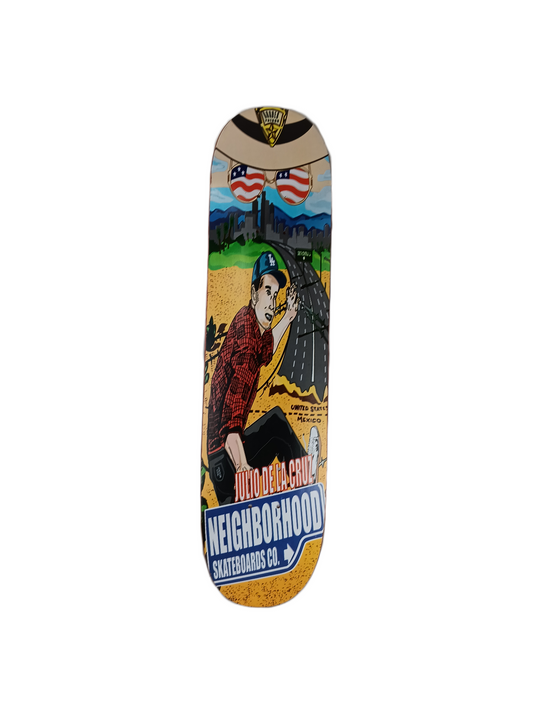 Neighborhood Julio De La Cruz Border Patrol Mexico South Central LA Multi Size 7.4" Vintage NOS Deck