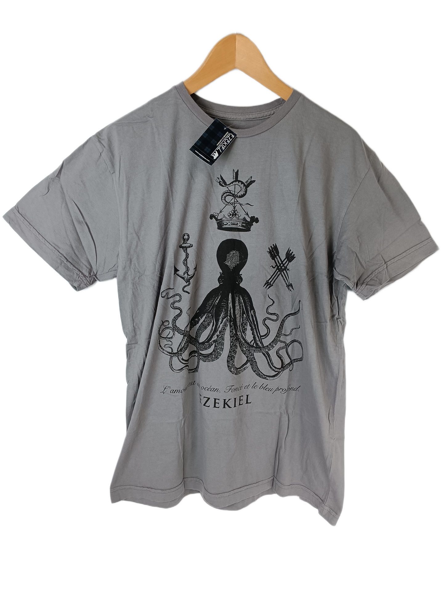 Ezekiel Oceanic Grey Black Mens Size L S/s Vintage Shirt