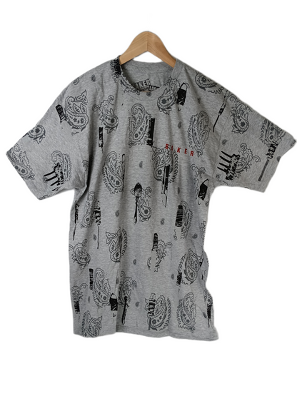 Baker Shanks And Spoons Grey Black Red Mens Size Large S/s Shirt
