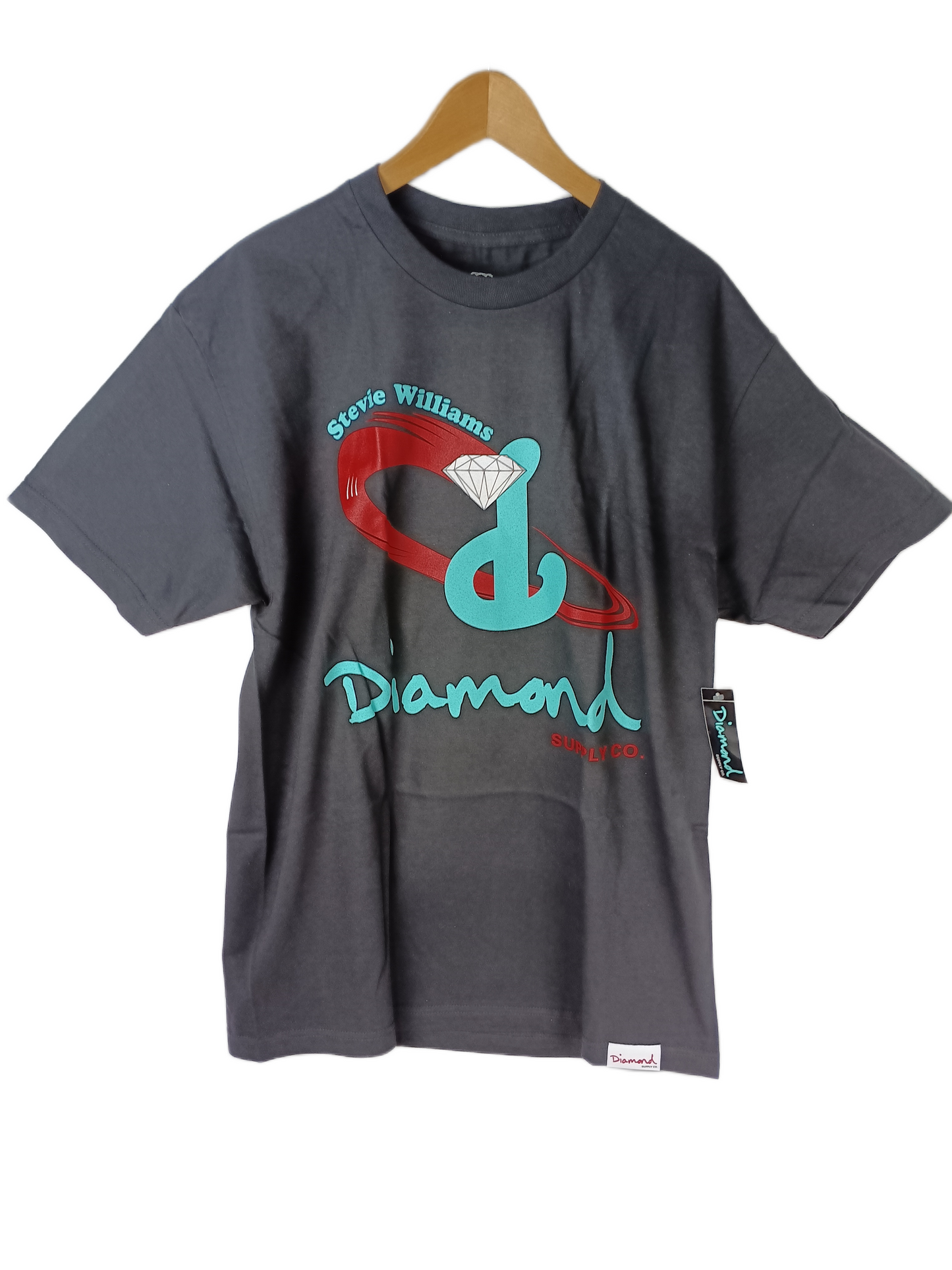 Diamond Stevie Williams Signature Hardware Black Red Turquoise Mens Size L S/s Vintage Shirt