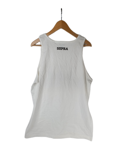Supra Grey Leopard Print Crown White Mens Size L Sleeveless Tank Top Shirt