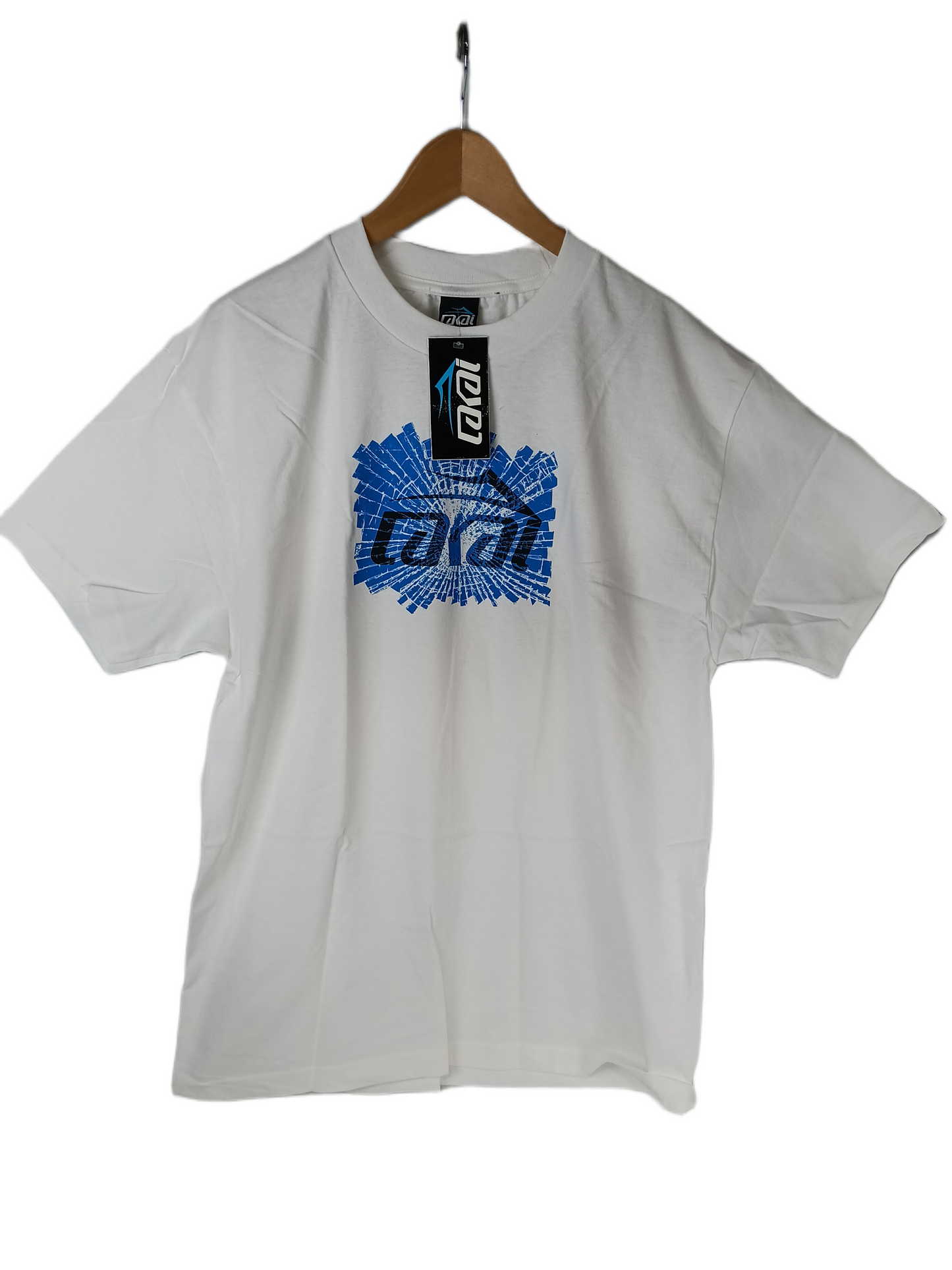 Lakai Burst Logo Blue Black White Mens Size L S/s Vintage Shirt