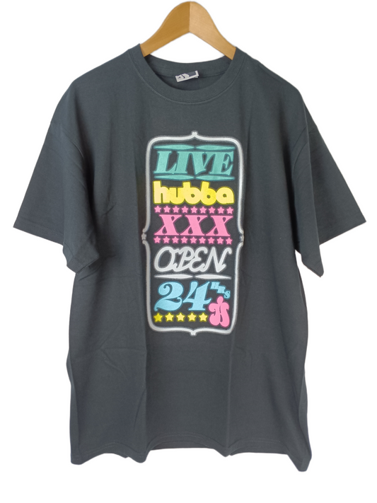 Hubba XXX 24 Hrs Black Multi Mens Size L S/s Vintage Shirt