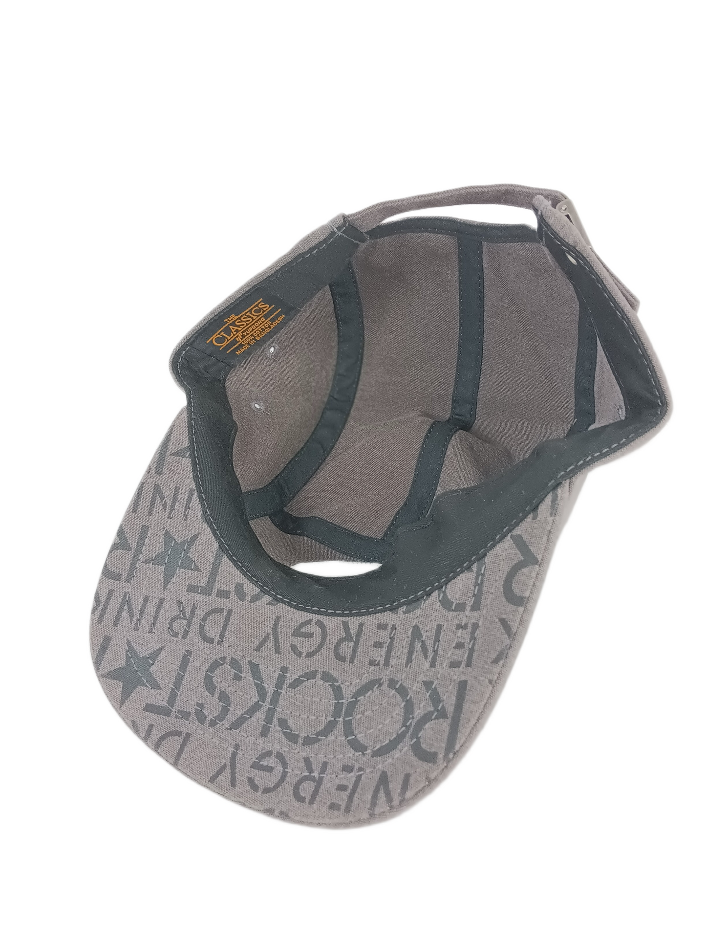 Rockstar Rockstar RR Logo Star Heather Grey Black Yellow One Size Fits All Vintage 5 Panel Strapback Hat