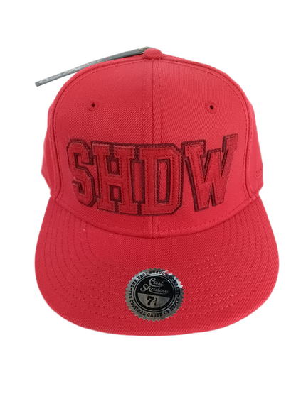 Cast Shadow SHDW Large Red Felt Material Print Size Medium Medium - Large 7 1/4 57.7cm Vintage Fitted Hat