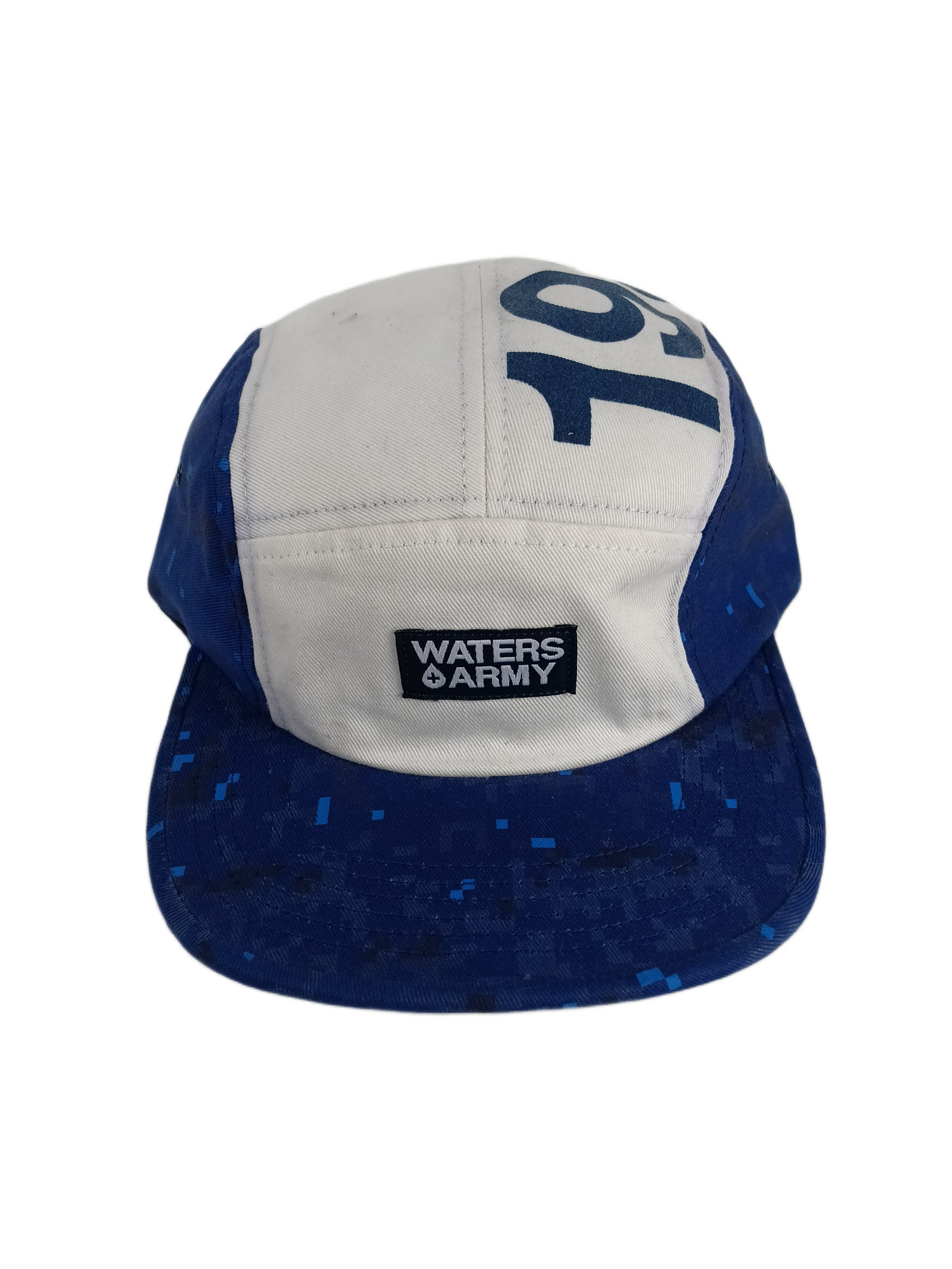 Waters Army Pixelated 1983 Blue White Black One Size Fits All Vintage 5 Panel Strapback Hat