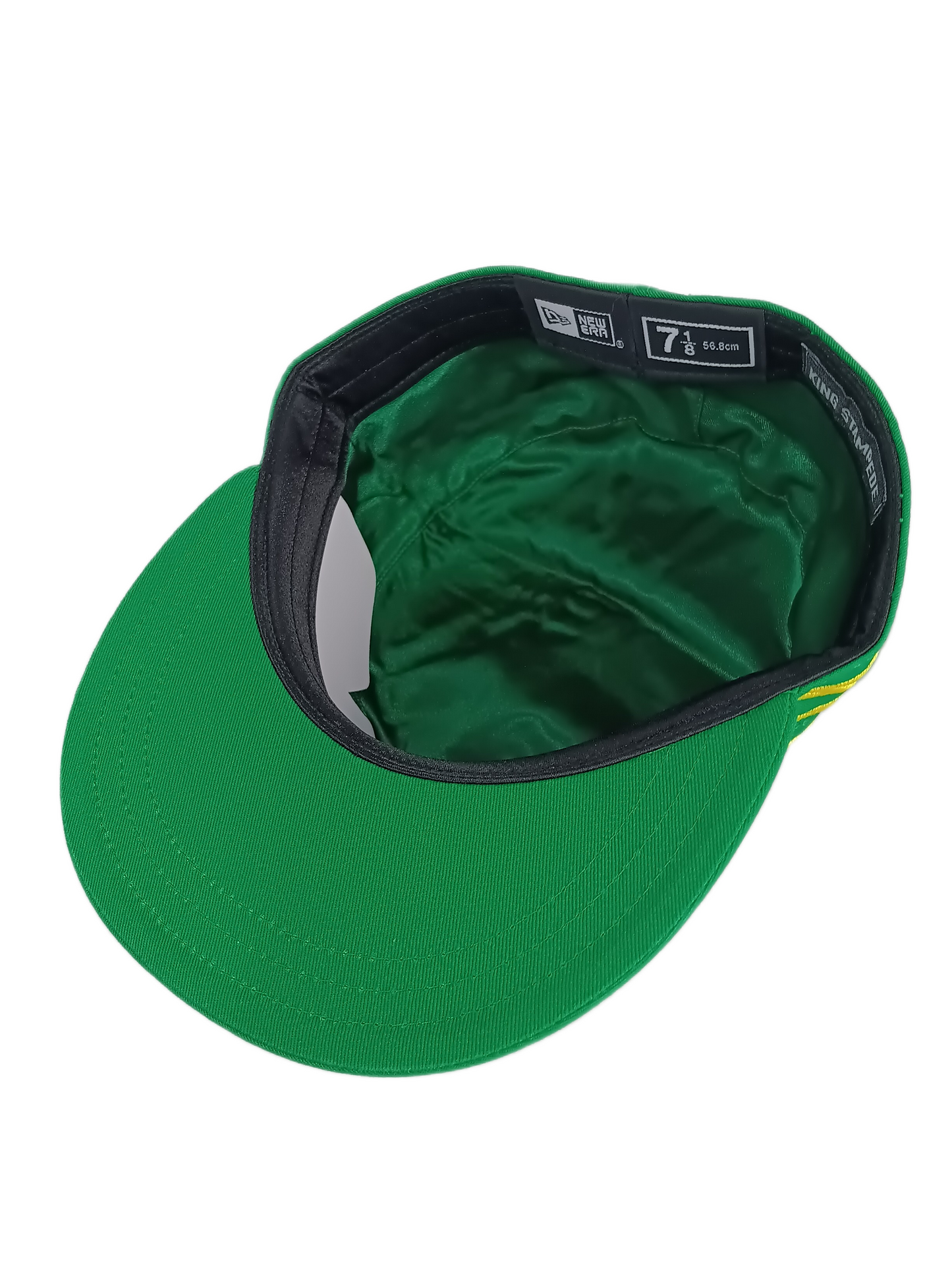 King Stampede X New Era Boltz Green Yellow  Size 7 1/8 56.8cm Vintage Fitted Hat