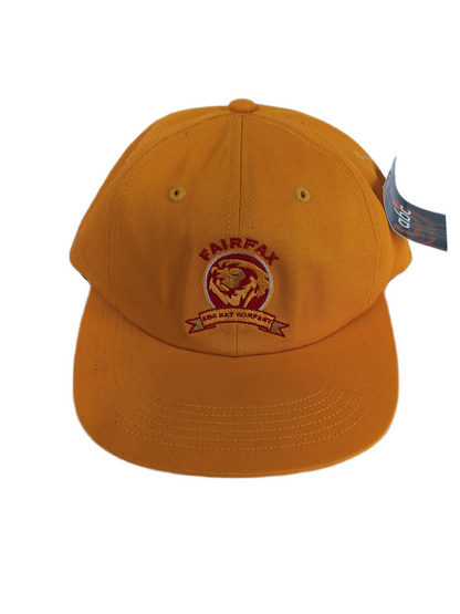 ABC Hat Company Fairfax Lion Yellow Red Gold One Size Fits All Vintage Brass Strapback Hat