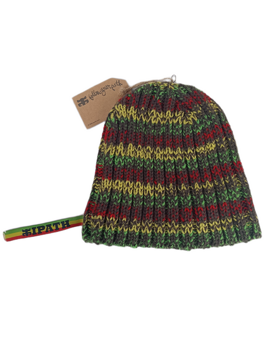Ipath Green Yellow Red Ipath Tassle One Size Fits All Vintage Knit Beanie 2005