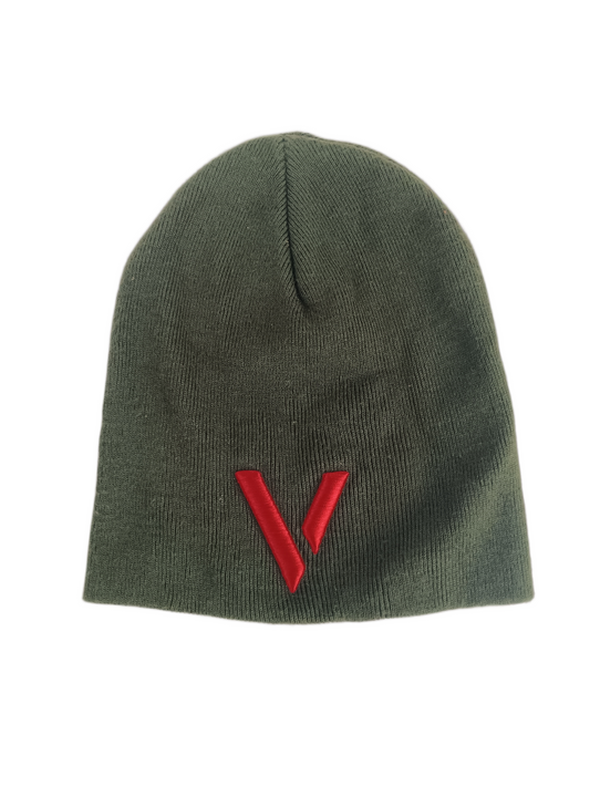 Venture Olive Red One Size Fits All Vintage Beanie