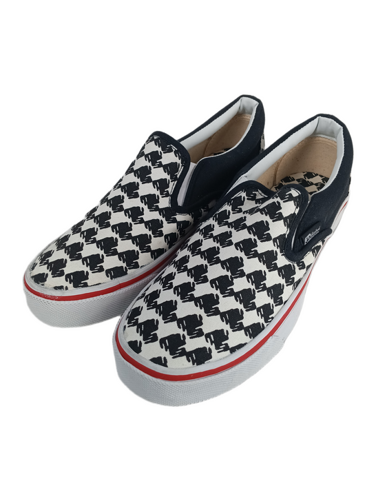 Xla Limited Custom Kicks Slip On Xla Logo Black White Red US Mens Size 10.5 Vintage Shoes