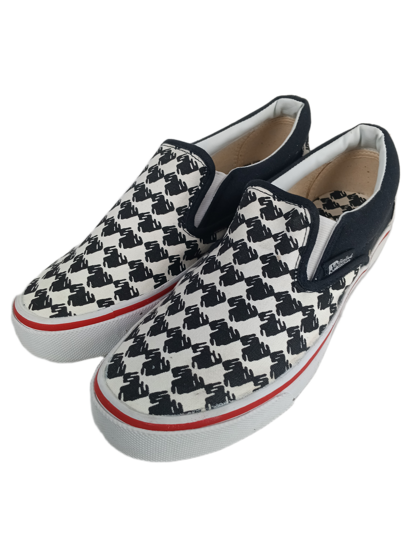 Xla Limited Custom Kicks Slip On Xla Logo Black White Red US Mens Size 10 Vintage Shoes