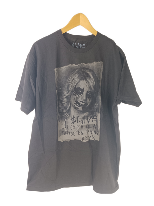 $lave Jon Goemann I Got A New Tattoo On Spring Break Black Grey Mens Size L S/s Vintage Shirt