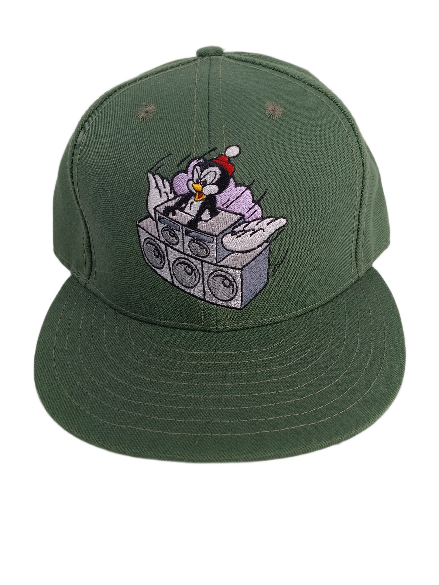 King Stampede WARDANCE Bird Olive Silver Purple Size 7 1/8 Vintage Fitted Hat