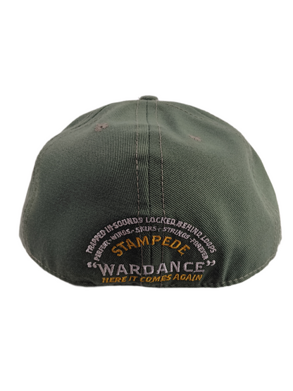 King Stampede WARDANCE Bird Olive Silver Purple Size 7 1/8 Vintage Fitted Hat