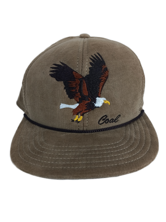 Coal The Wilderness SP Eagle Light Brown Corduroy American Flag Inner Print One Size Fits Most Vintage Snapback Hat