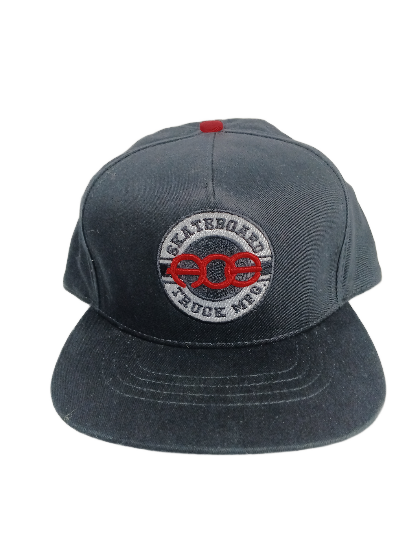 ACE X Diamond Ace Skateboard Truck MFG. Bottom Brim Print Black Red Grey Patch One Size Fits All Vintage Snapback Hat
