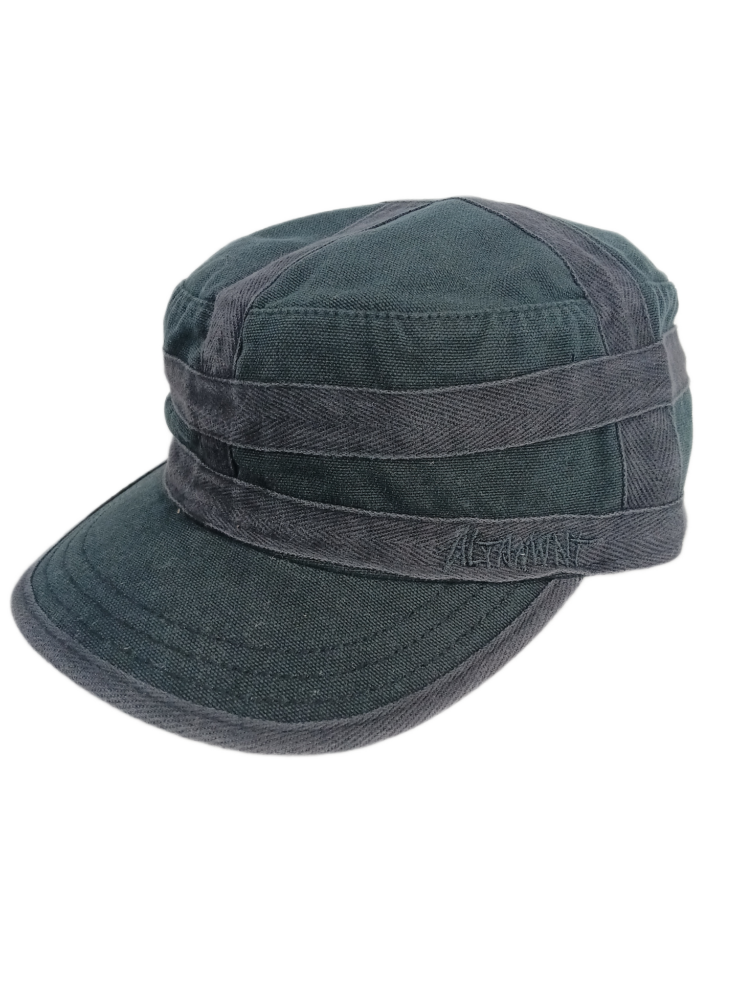 Altamont Infantry Black Purple Denim Striped One Size Fits All Vintage Velcro Strapback Hat