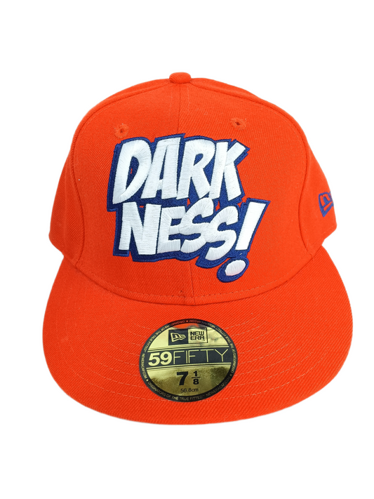 King Stampede X New Era 59Fifty DARKNESS! Orange White Blue Size 71/8 56.8cm Vintage Fitted Hat