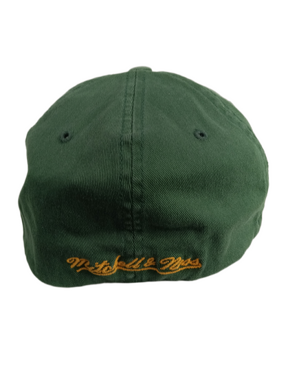 Nostalgia Co. Mitchell & Ness NOLA Green Yellow Size L/XL Vintage Fitted Hat