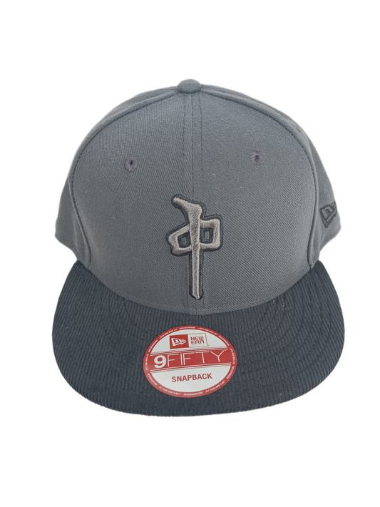 RDS X New Era 9Fifty Black Corduroy Brim Grey Red Dragon Logo One Size Fits All Vintage Snapback Hat