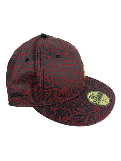 JSLV X New Era 59Fifty Red Black Camo Print Gold Size M - L 7 3/8 58.7cm Vintage Fitted Hat