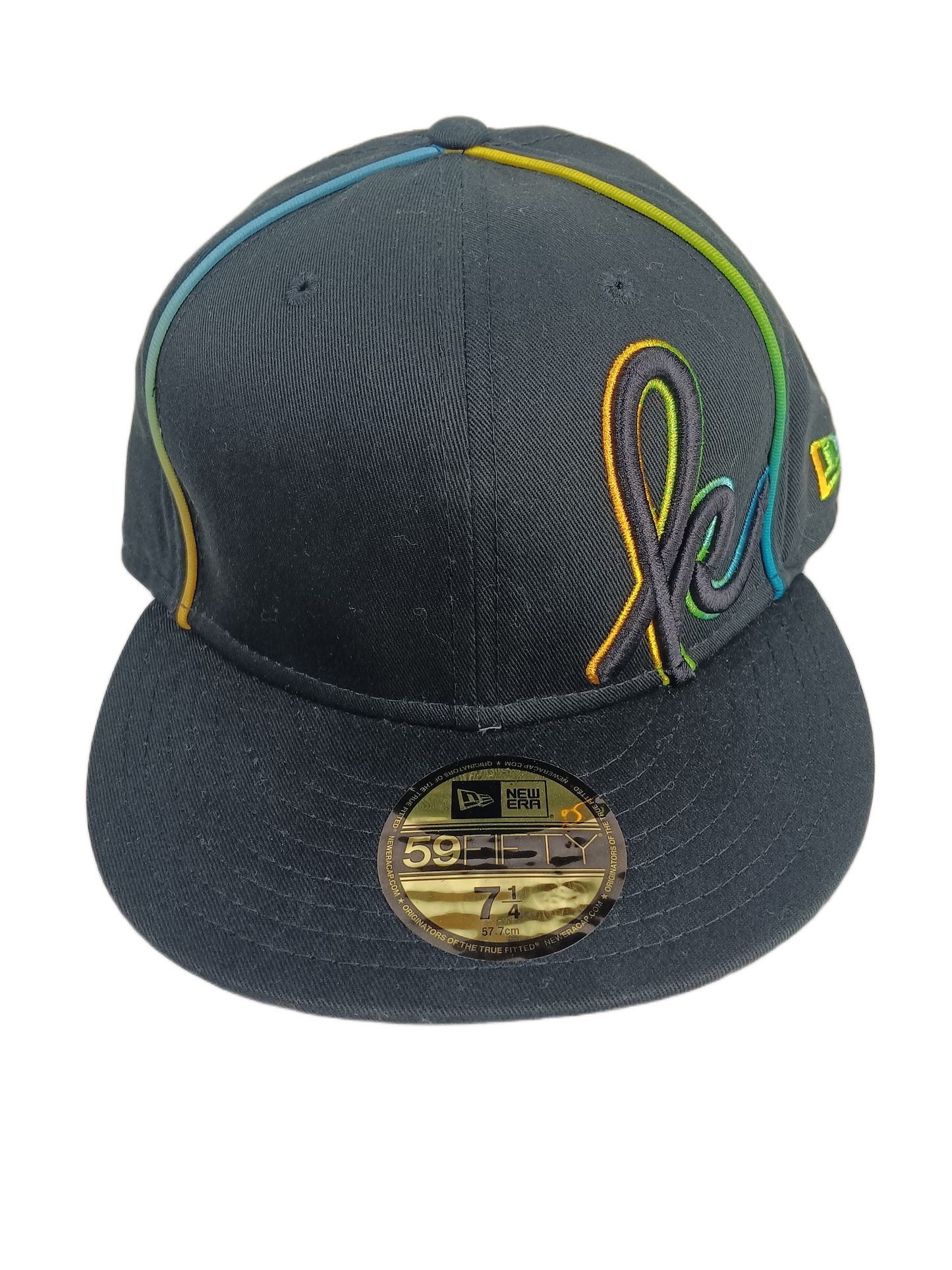 Krux X New Era Kaveman Black Tye Dye US Mens Size 7 1/4 57.7 CM Vintage NOS Fitted Hat