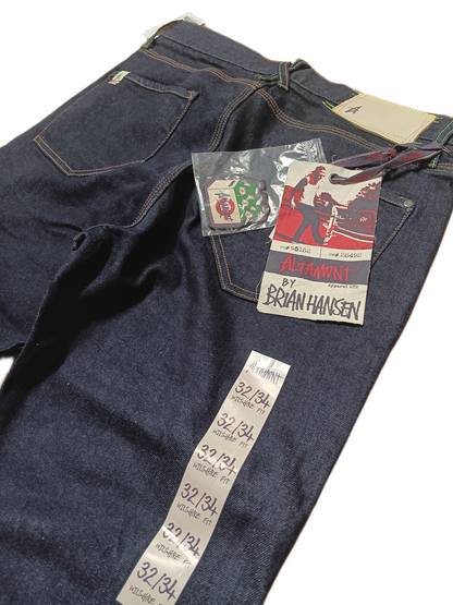 Altamont Brian Slash Hansen Wilshire Signature Fit Indigo Denim Mens Size 32 X 34 Vintage Jeans
