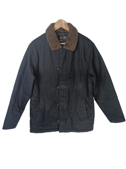 Emerica Emerica Made Andrew Reynolds Signature Black Brown Wool Neck Lining Mens Size M Vintage Jacket