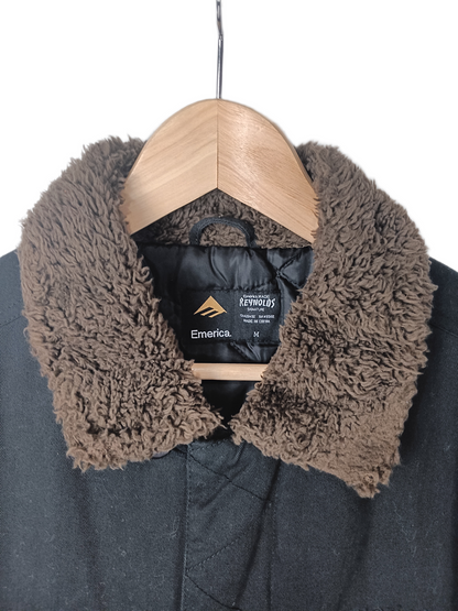 Emerica Emerica Made Andrew Reynolds Signature Black Brown Wool Neck Lining Mens Size M Vintage Jacket