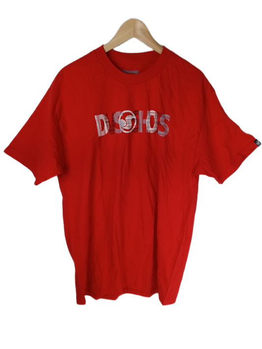 DVS Shoes Blur Patchwork Red Black White Mens Size L S/s Vintage Shirt