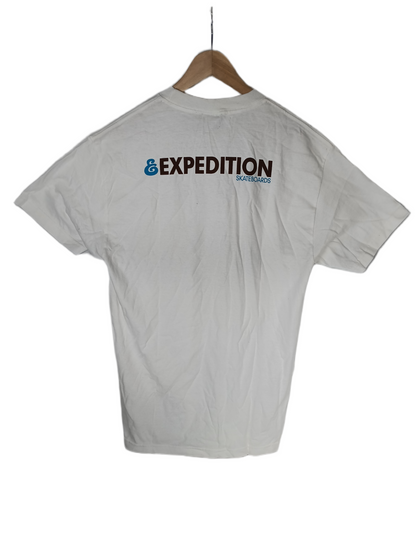 Expedition E All Over Print White Multi Mens Size L S/s Vintage Shirt