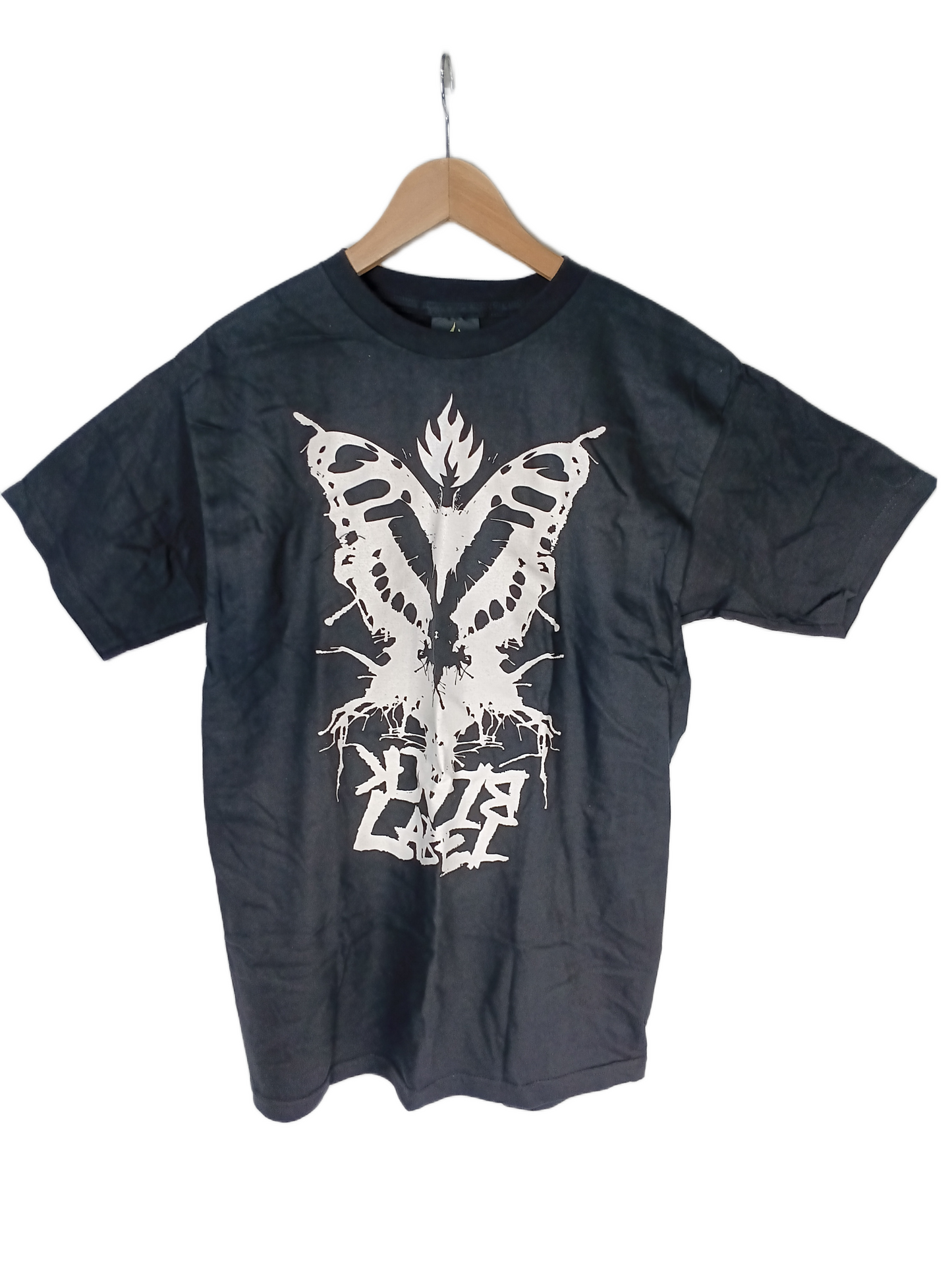 Black Label Butterfly Black White Mens Size M S/s Vintage Shirt