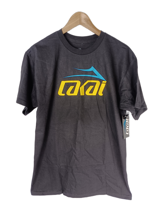 Lakai Lakai Logo Black Blue Yellow Mens Size M S/s Vintage Shirt